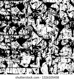 Rough, scratch, splatter grunge pattern design brush strokes. Overlay texture. Faded black-white dyed paper texture. Sketch grunge design. Use for poster, cover, banner, mock-up, stickers layout.