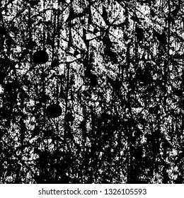 Rough, scratch, splatter grunge pattern design brush strokes. Overlay texture. Faded black-white dyed paper texture. Sketch grunge design. Use for poster, cover, banner, mock-up, stickers layout.