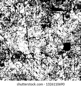 Rough, scratch, splatter grunge pattern design brush strokes. Overlay texture. Faded black-white dyed paper texture. Sketch grunge design. Use for poster, cover, banner, mock-up, stickers layout.