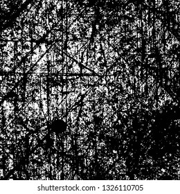 Rough, scratch, splatter grunge pattern design brush strokes. Overlay texture. Faded black-white dyed paper texture. Sketch grunge design. Use for poster, cover, banner, mock-up, stickers layout.