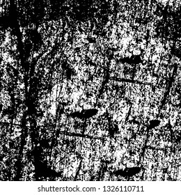 Rough, scratch, splatter grunge pattern design brush strokes. Overlay texture. Faded black-white dyed paper texture. Sketch grunge design. Use for poster, cover, banner, mock-up, stickers layout.