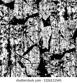 Rough, scratch, splatter grunge pattern design brush strokes. Overlay texture. Faded black-white dyed paper texture. Sketch grunge design. Use for poster, cover, banner, mock-up, stickers layout.
