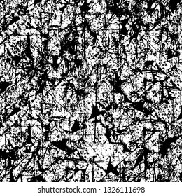 Rough, scratch, splatter grunge pattern design brush strokes. Overlay texture. Faded black-white dyed paper texture. Sketch grunge design. Use for poster, cover, banner, mock-up, stickers layout.