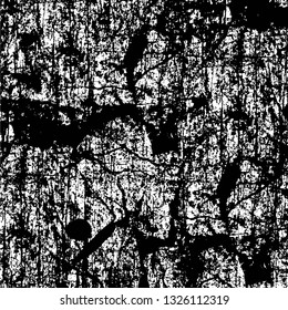 Rough, scratch, splatter grunge pattern design brush strokes. Overlay texture. Faded black-white dyed paper texture. Sketch grunge design. Use for poster, cover, banner, mock-up, stickers layout.