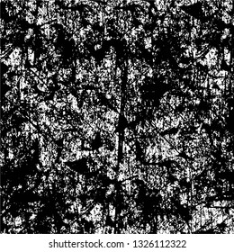 Rough, scratch, splatter grunge pattern design brush strokes. Overlay texture. Faded black-white dyed paper texture. Sketch grunge design. Use for poster, cover, banner, mock-up, stickers layout.