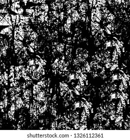 Rough, scratch, splatter grunge pattern design brush strokes. Overlay texture. Faded black-white dyed paper texture. Sketch grunge design. Use for poster, cover, banner, mock-up, stickers layout.