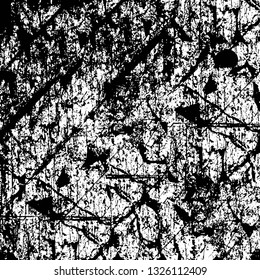 Rough, scratch, splatter grunge pattern design brush strokes. Overlay texture. Faded black-white dyed paper texture. Sketch grunge design. Use for poster, cover, banner, mock-up, stickers layout.