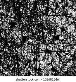 Rough, scratch, splatter grunge pattern design brush strokes. Overlay texture. Faded black-white dyed paper texture. Sketch grunge design. Use for poster, cover, banner, mock-up, stickers layout.
