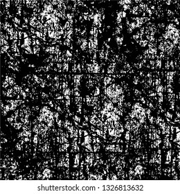 Rough, scratch, splatter grunge pattern design brush strokes. Overlay texture. Faded black-white dyed paper texture. Sketch grunge design. Use for poster, cover, banner, mock-up, stickers layout.