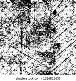 Rough, scratch, splatter grunge pattern design brush strokes. Overlay texture. Faded black-white dyed paper texture. Sketch grunge design. Use for poster, cover, banner, mock-up, stickers layout.