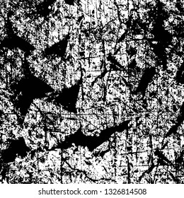 Rough, scratch, splatter grunge pattern design brush strokes. Overlay texture. Faded black-white dyed paper texture. Sketch grunge design. Use for poster, cover, banner, mock-up, stickers layout.