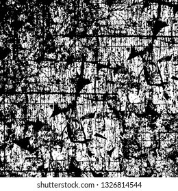 Rough, scratch, splatter grunge pattern design brush strokes. Overlay texture. Faded black-white dyed paper texture. Sketch grunge design. Use for poster, cover, banner, mock-up, stickers layout.