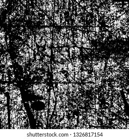 Rough, scratch, splatter grunge pattern design brush strokes. Overlay texture. Faded black-white dyed paper texture. Sketch grunge design. Use for poster, cover, banner, mock-up, stickers layout.