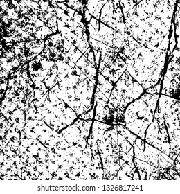 Rough, scratch, splatter grunge pattern design brush strokes. Overlay texture. Faded black-white dyed paper texture. Sketch grunge design. Use for poster, cover, banner, mock-up, stickers layout.
