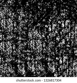 Rough, scratch, splatter grunge pattern design brush strokes. Overlay texture. Faded black-white dyed paper texture. Sketch grunge design. Use for poster, cover, banner, mock-up, stickers layout.