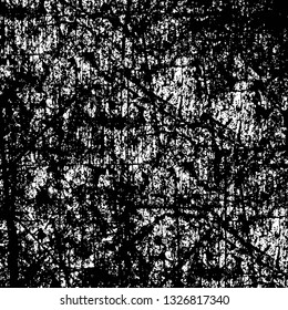 Rough, scratch, splatter grunge pattern design brush strokes. Overlay texture. Faded black-white dyed paper texture. Sketch grunge design. Use for poster, cover, banner, mock-up, stickers layout.
