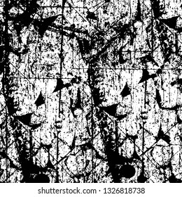 Rough, scratch, splatter grunge pattern design brush strokes. Overlay texture. Faded black-white dyed paper texture. Sketch grunge design. Use for poster, cover, banner, mock-up, stickers layout.