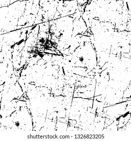 Rough, scratch, splatter grunge pattern design brush strokes. Overlay texture. Faded black-white dyed paper texture. Sketch grunge design. Use for poster, cover, banner, mock-up, stickers layout.