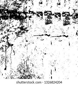 Rough, scratch, splatter grunge pattern design brush strokes. Overlay texture. Faded black-white dyed paper texture. Sketch grunge design. Use for poster, cover, banner, mock-up, stickers layout.