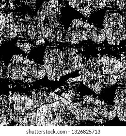 Rough, scratch, splatter grunge pattern design brush strokes. Overlay texture. Faded black-white dyed paper texture. Sketch grunge design. Use for poster, cover, banner, mock-up, stickers layout.