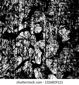 Rough, scratch, splatter grunge pattern design brush strokes. Overlay texture. Faded black-white dyed paper texture. Sketch grunge design. Use for poster, cover, banner, mock-up, stickers layout.