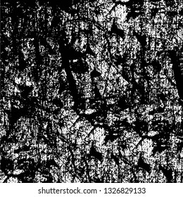 Rough, scratch, splatter grunge pattern design brush strokes. Overlay texture. Faded black-white dyed paper texture. Sketch grunge design. Use for poster, cover, banner, mock-up, stickers layout.