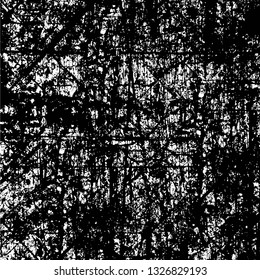 Rough, scratch, splatter grunge pattern design brush strokes. Overlay texture. Faded black-white dyed paper texture. Sketch grunge design. Use for poster, cover, banner, mock-up, stickers layout.