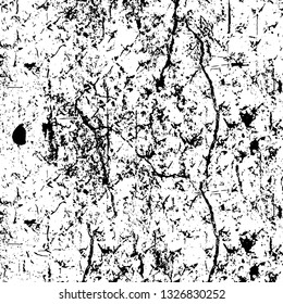 Rough, scratch, splatter grunge pattern design brush strokes. Overlay texture. Faded black-white dyed paper texture. Sketch grunge design. Use for poster, cover, banner, mock-up, stickers layout.