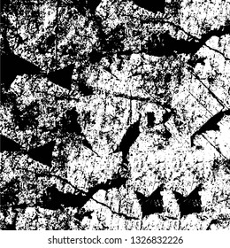 Rough, scratch, splatter grunge pattern design brush strokes. Overlay texture. Faded black-white dyed paper texture. Sketch grunge design. Use for poster, cover, banner, mock-up, stickers layout.