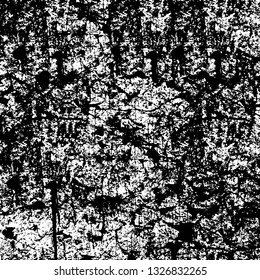 Rough, scratch, splatter grunge pattern design brush strokes. Overlay texture. Faded black-white dyed paper texture. Sketch grunge design. Use for poster, cover, banner, mock-up, stickers layout.