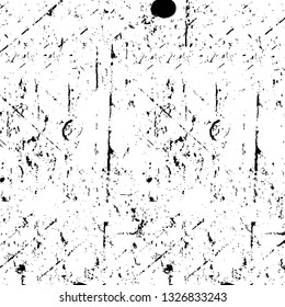Rough, scratch, splatter grunge pattern design brush strokes. Overlay texture. Faded black-white dyed paper texture. Sketch grunge design. Use for poster, cover, banner, mock-up, stickers layout.