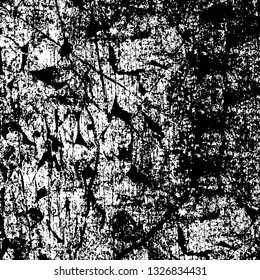 Rough, scratch, splatter grunge pattern design brush strokes. Overlay texture. Faded black-white dyed paper texture. Sketch grunge design. Use for poster, cover, banner, mock-up, stickers layout.