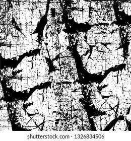 Rough, scratch, splatter grunge pattern design brush strokes. Overlay texture. Faded black-white dyed paper texture. Sketch grunge design. Use for poster, cover, banner, mock-up, stickers layout.