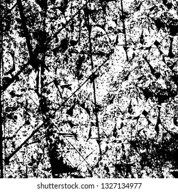 Rough, scratch, splatter grunge pattern design brush strokes. Overlay texture. Faded black-white dyed paper texture. Sketch grunge design. Use for poster, cover, banner, mock-up, stickers layout.