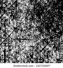 Rough, scratch, splatter grunge pattern design brush strokes. Overlay texture. Faded black-white dyed paper texture. Sketch grunge design. Use for poster, cover, banner, mock-up, stickers layout.