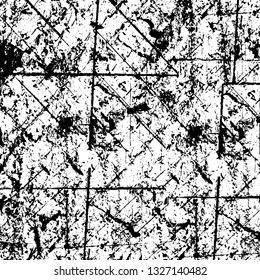 Rough, scratch, splatter grunge pattern design brush strokes. Overlay texture. Faded black-white dyed paper texture. Sketch grunge design. Use for poster, cover, banner, mock-up, stickers layout.