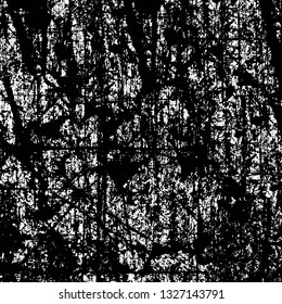 Rough, scratch, splatter grunge pattern design brush strokes. Overlay texture. Faded black-white dyed paper texture. Sketch grunge design. Use for poster, cover, banner, mock-up, stickers layout.
