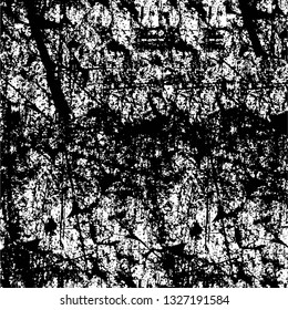 Rough, scratch, splatter grunge pattern design brush strokes. Overlay texture. Faded black-white dyed paper texture. Sketch grunge design. Use for poster, cover, banner, mock-up, stickers layout.
