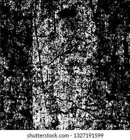Rough, scratch, splatter grunge pattern design brush strokes. Overlay texture. Faded black-white dyed paper texture. Sketch grunge design. Use for poster, cover, banner, mock-up, stickers layout.