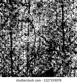 Rough, scratch, splatter grunge pattern design brush strokes. Overlay texture. Faded black-white dyed paper texture. Sketch grunge design. Use for poster, cover, banner, mock-up, stickers layout.
