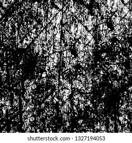 Rough, scratch, splatter grunge pattern design brush strokes. Overlay texture. Faded black-white dyed paper texture. Sketch grunge design. Use for poster, cover, banner, mock-up, stickers layout.