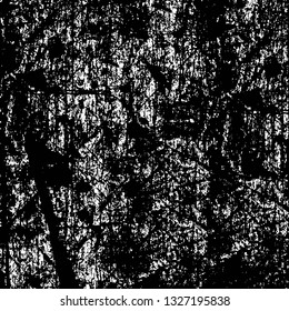 Rough, scratch, splatter grunge pattern design brush strokes. Overlay texture. Faded black-white dyed paper texture. Sketch grunge design. Use for poster, cover, banner, mock-up, stickers layout.