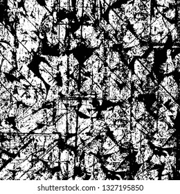 Rough, scratch, splatter grunge pattern design brush strokes. Overlay texture. Faded black-white dyed paper texture. Sketch grunge design. Use for poster, cover, banner, mock-up, stickers layout.