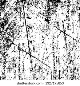 Rough, scratch, splatter grunge pattern design brush strokes. Overlay texture. Faded black-white dyed paper texture. Sketch grunge design. Use for poster, cover, banner, mock-up, stickers layout.