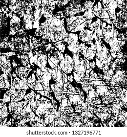 Rough, scratch, splatter grunge pattern design brush strokes. Overlay texture. Faded black-white dyed paper texture. Sketch grunge design. Use for poster, cover, banner, mock-up, stickers layout.
