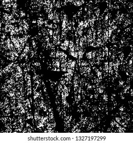 Rough, scratch, splatter grunge pattern design brush strokes. Overlay texture. Faded black-white dyed paper texture. Sketch grunge design. Use for poster, cover, banner, mock-up, stickers layout.