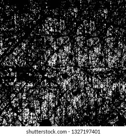 Rough, scratch, splatter grunge pattern design brush strokes. Overlay texture. Faded black-white dyed paper texture. Sketch grunge design. Use for poster, cover, banner, mock-up, stickers layout.