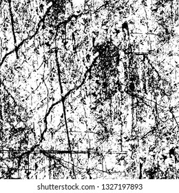 Rough, scratch, splatter grunge pattern design brush strokes. Overlay texture. Faded black-white dyed paper texture. Sketch grunge design. Use for poster, cover, banner, mock-up, stickers layout.