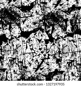 Rough, scratch, splatter grunge pattern design brush strokes. Overlay texture. Faded black-white dyed paper texture. Sketch grunge design. Use for poster, cover, banner, mock-up, stickers layout.