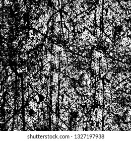 Rough, scratch, splatter grunge pattern design brush strokes. Overlay texture. Faded black-white dyed paper texture. Sketch grunge design. Use for poster, cover, banner, mock-up, stickers layout.